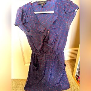 Dress with zipper top and pockets